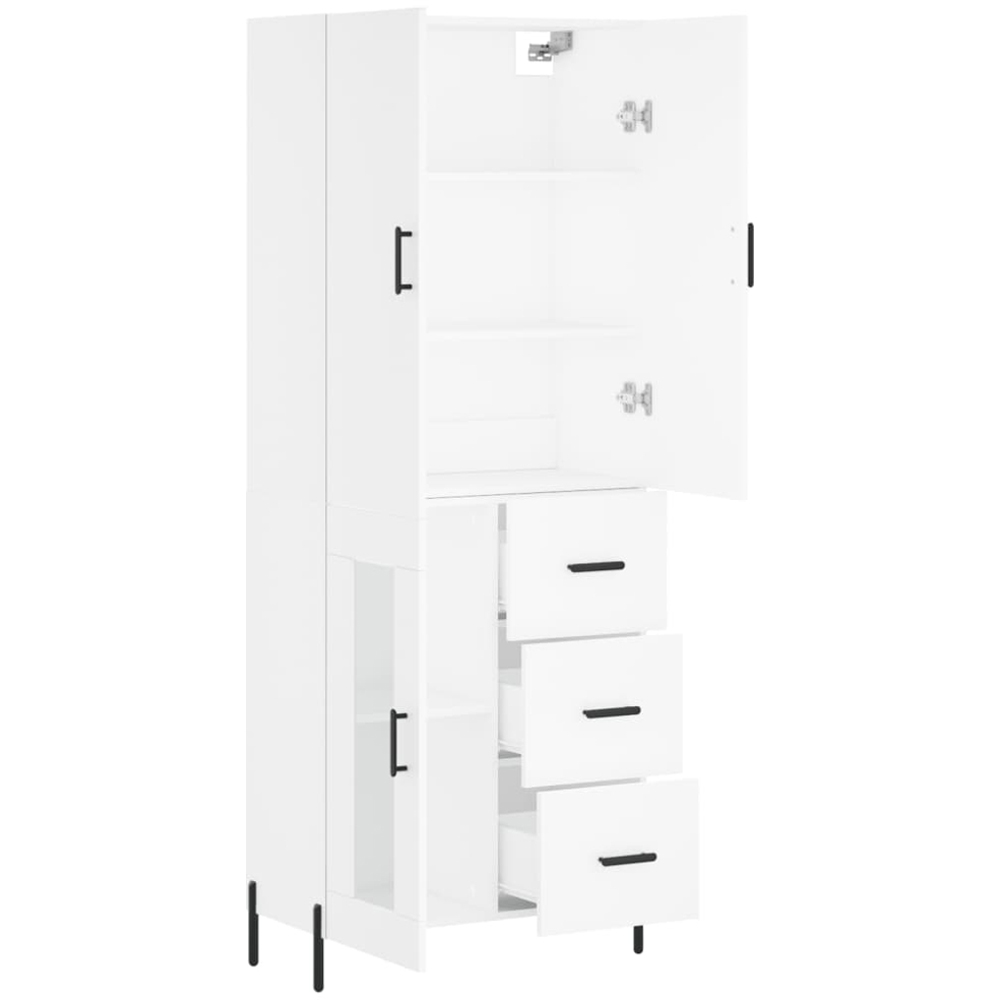 vidaXL 3 Door 3 Drawer 2 Shelf White Highboard Image 4