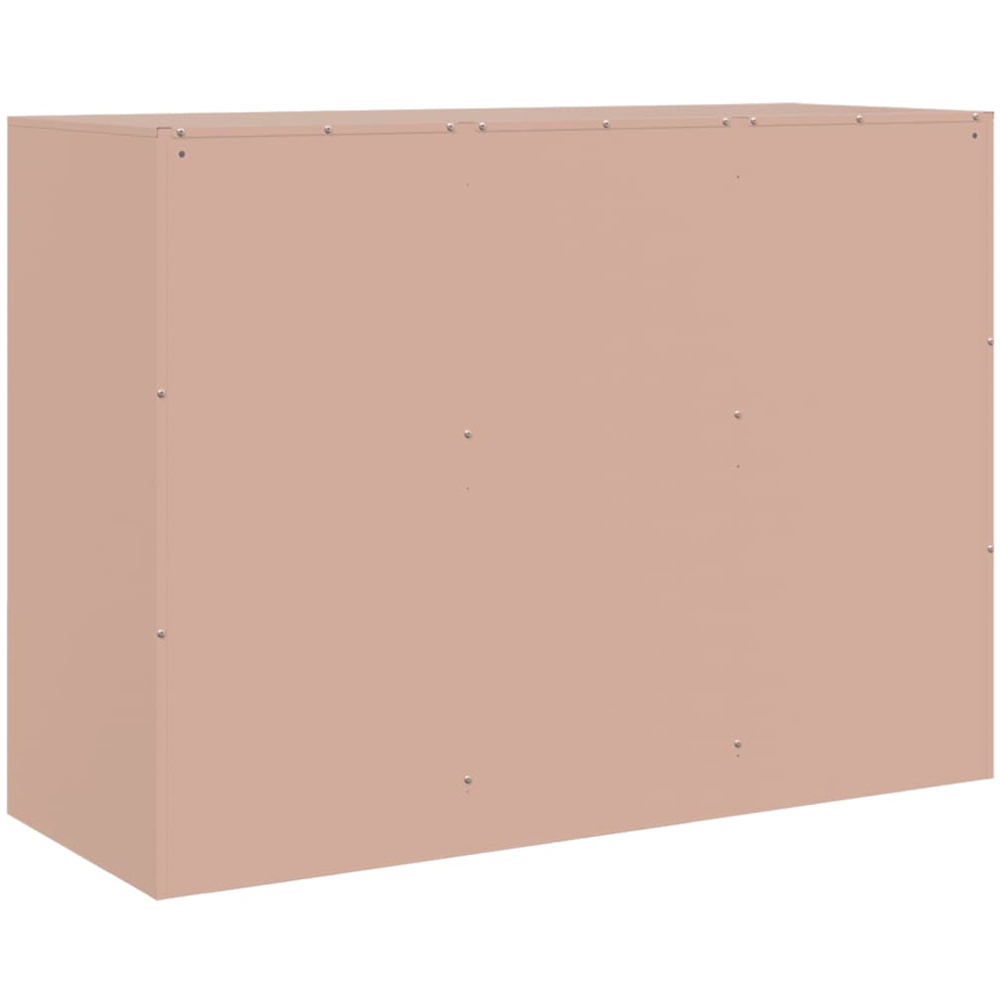 vidaXL 3 Door Pink Metal Sideboard Image 8