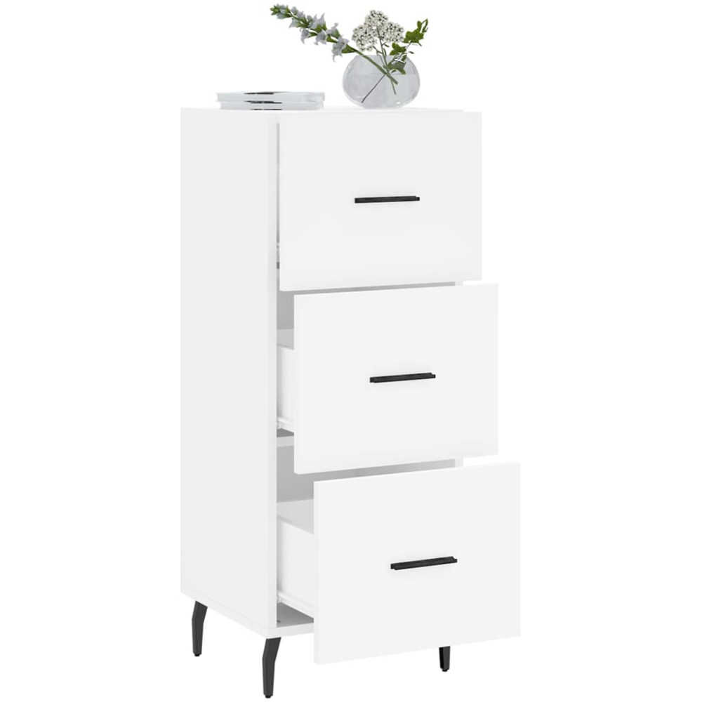 vidaXL 3 Drawer White Sideboard Image 4