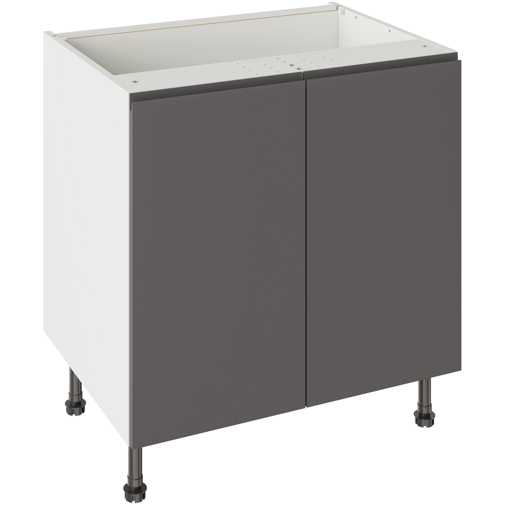Kitchen Kit J-Pull Gloss Graphite Base Kitchen Cabinet Flatpack 800mm Image 1