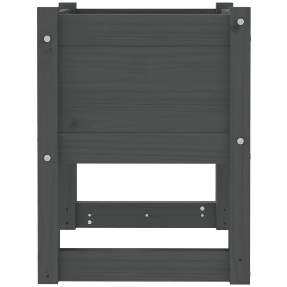 vidaXL Grey Solid Pine Wood Garden Planter 40 x 40 x 52.5cm 2 Pack Image 4