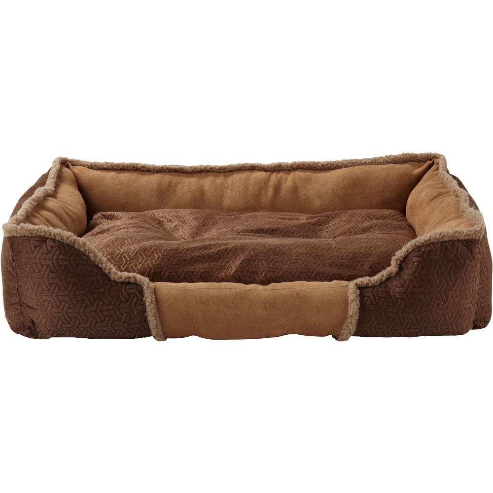 Bunty Kensington Extra Large Brown Fleece Fur Cushion Dog Bed Image 4