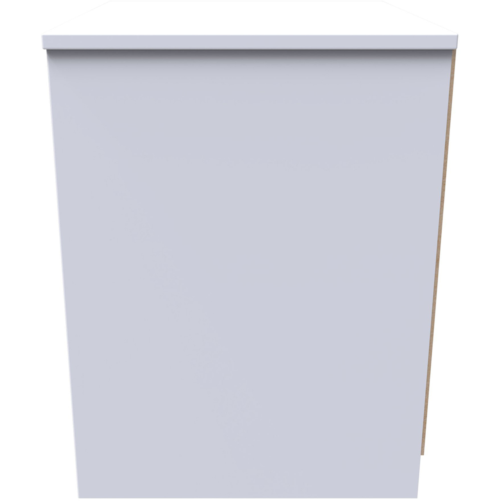 Crowndale Monaco 2 Drawer Grey Gloss and White Compact Bedside Cabinet Ready Assembled Image 4