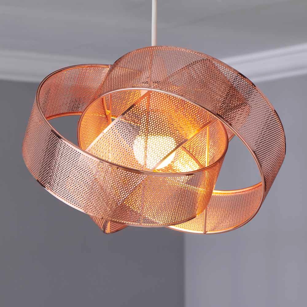 Wilko Copper Interlocking Perforated Light  Shade Image 6