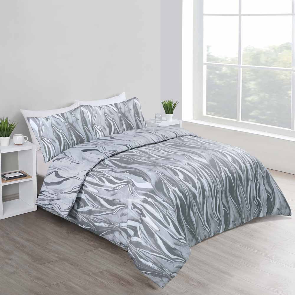 Wilko Marble Print Duvet King Size Wilko