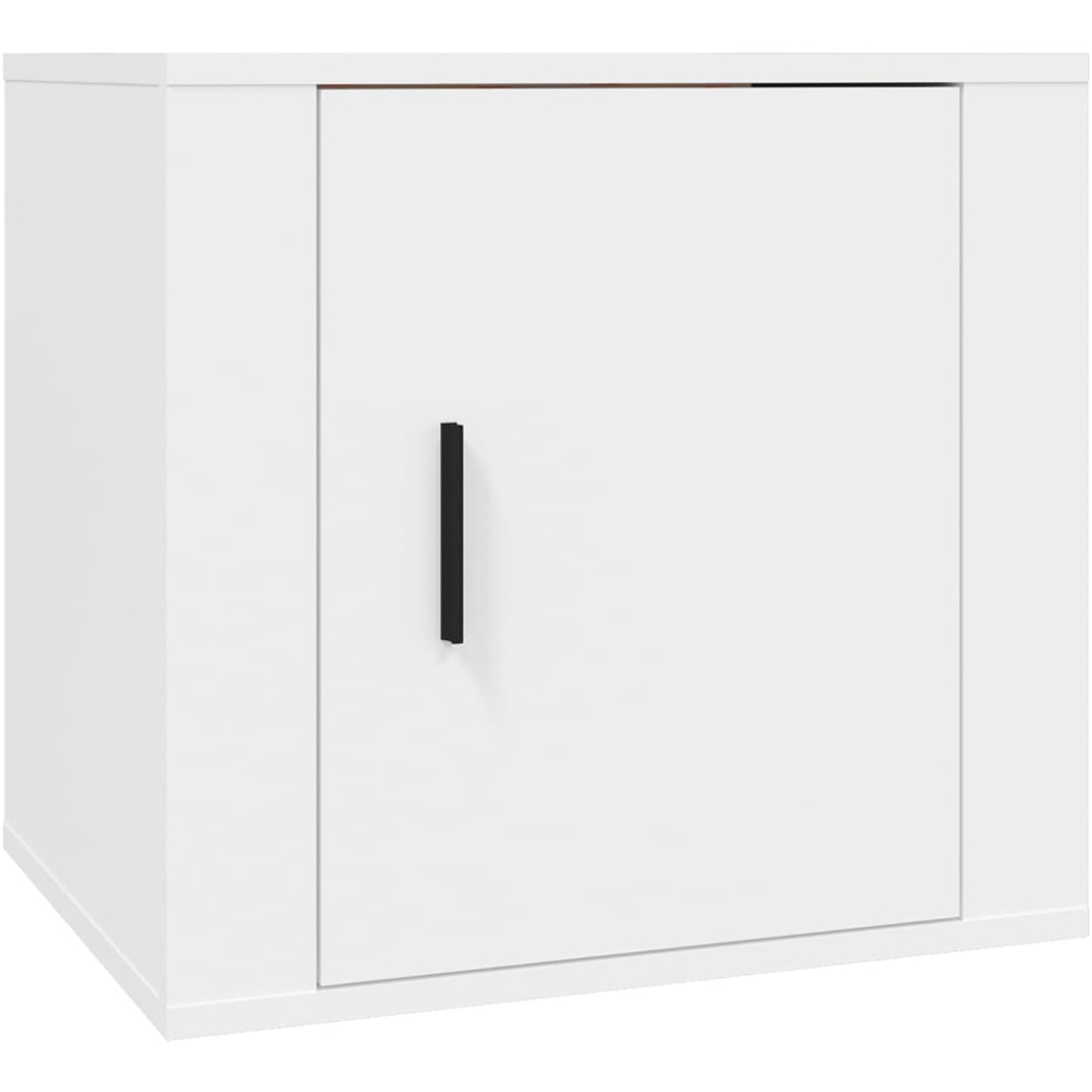vidaXL Single Drawer White Bedside Table Set of 2 Image 4