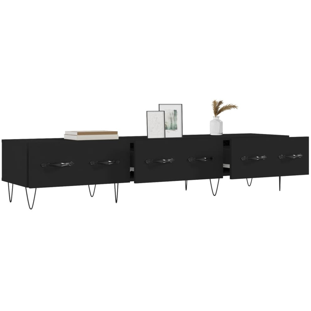 vidaXL 3 Drawer Black TV Cabinet Image 4