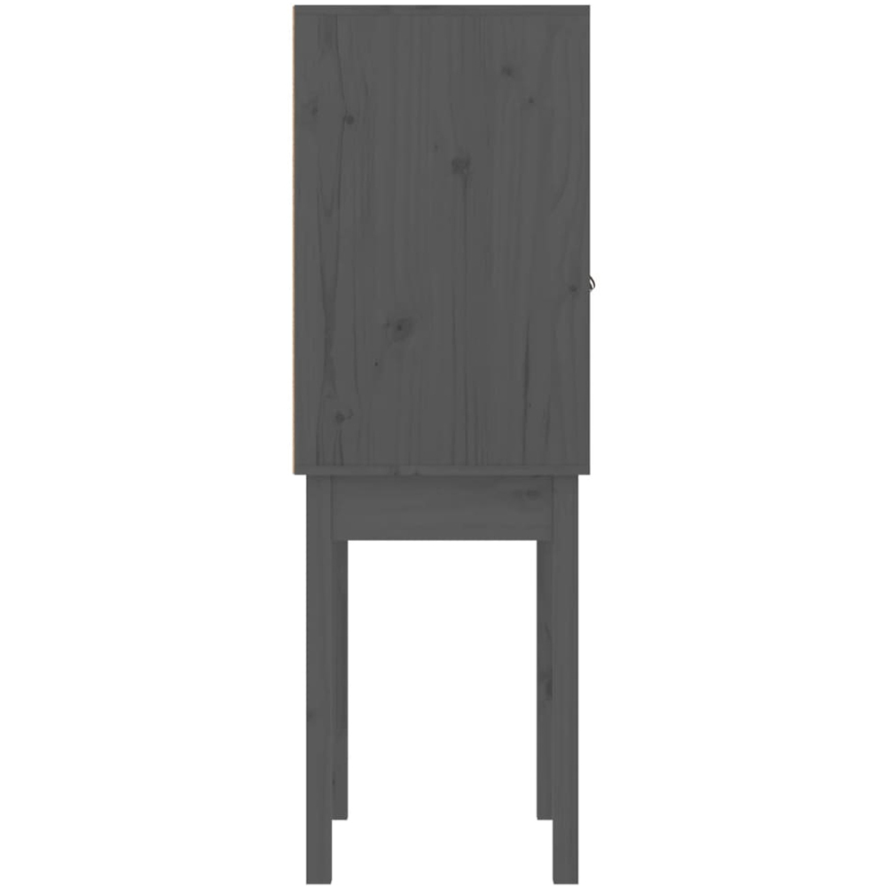 vidaXL 2 Door Grey Solid Pine Wood Highboard Image 7