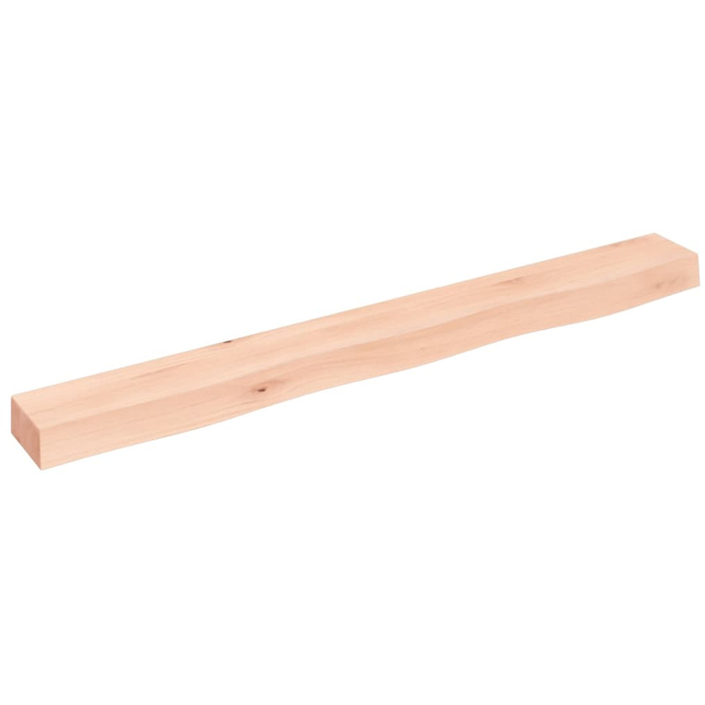 vidaXL 100 x 10 x 6cm Untreated Solid Wood Oak Wall Shelf Image 1
