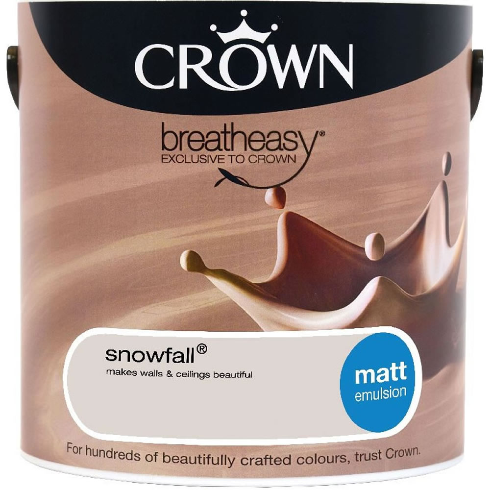 Crown Snowfall Matt Emulsion Paint 2.5L Image 1