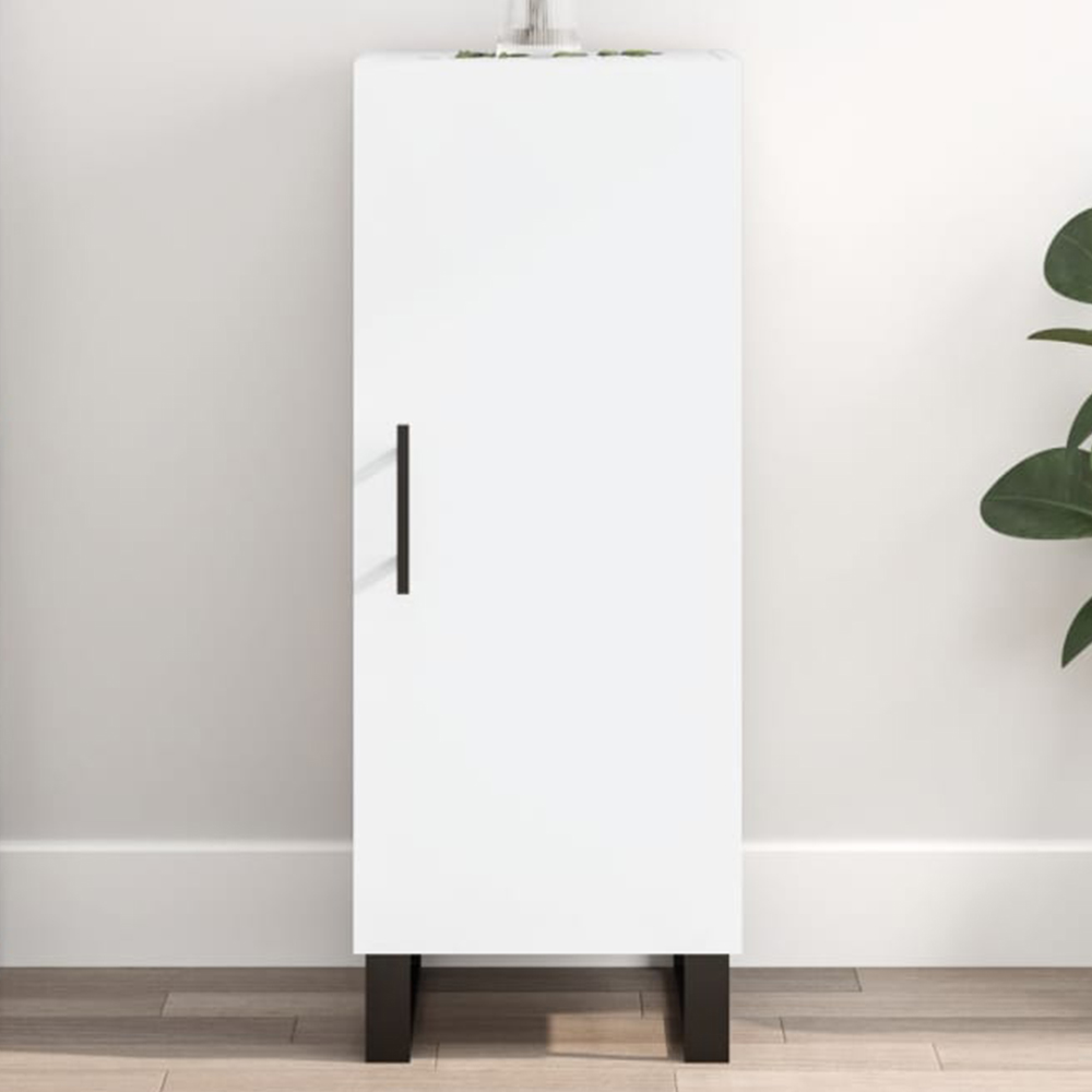 vidaXL Single Door White Sideboard Image 1