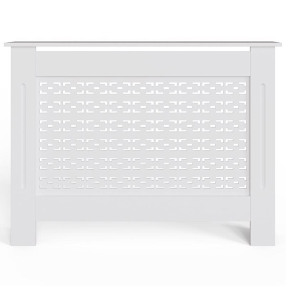 FWStyle White Geometric Pattern MDF Radiator Cover Medium Image 3
