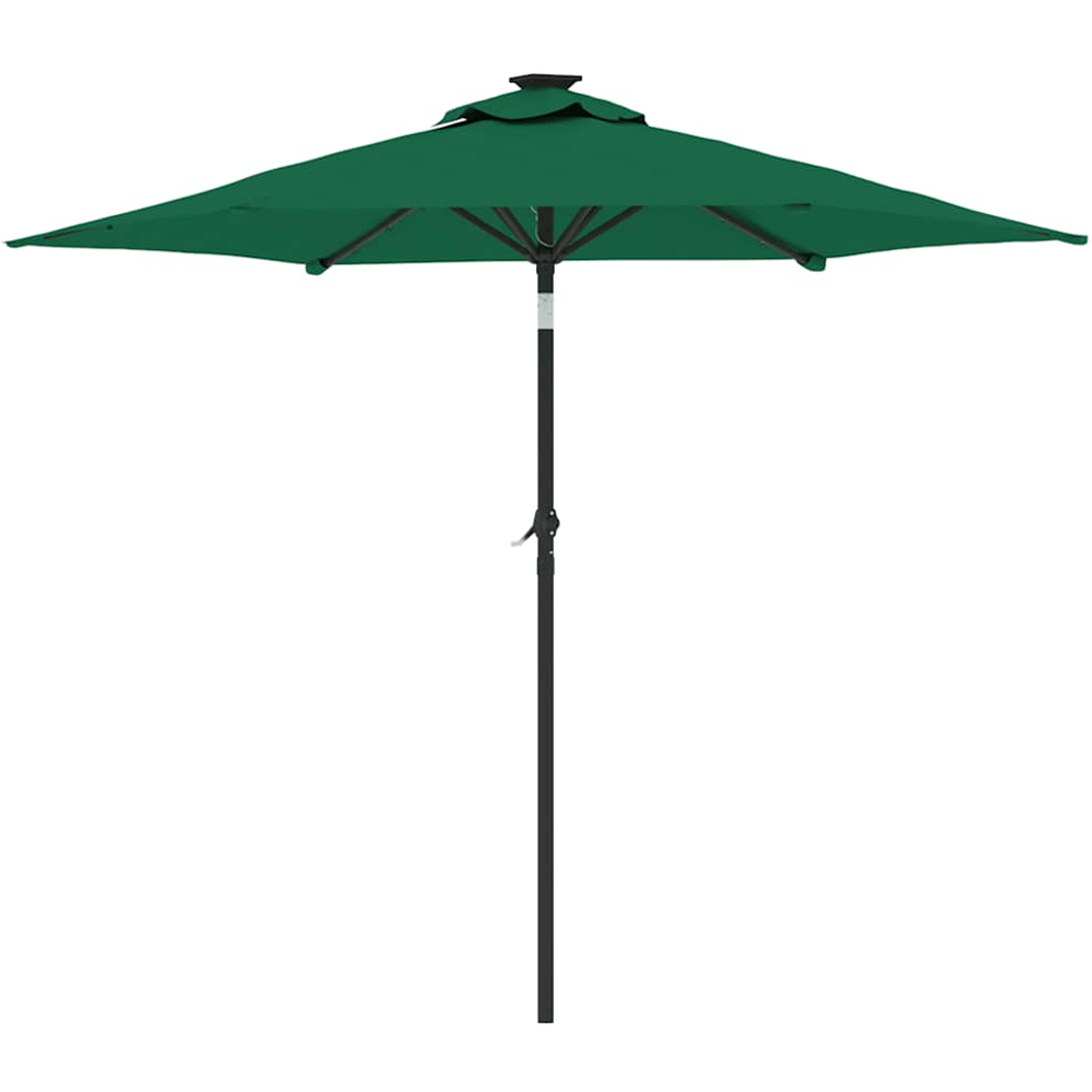 vidaXL Green LED Light Garden Parasol with Steel Pole 2.25m Image 5