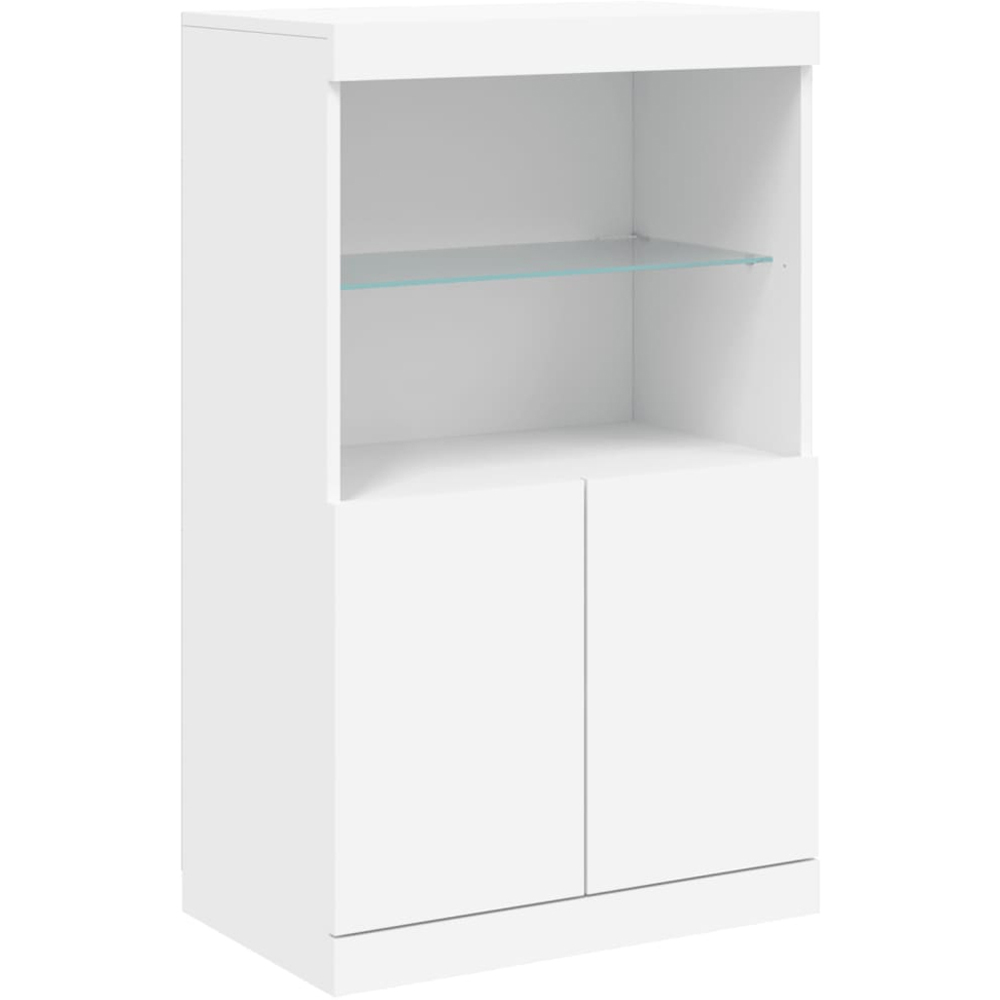 vidaXL 4 Door 6 Shelf White LED Sideboard 3 Piece Image 5