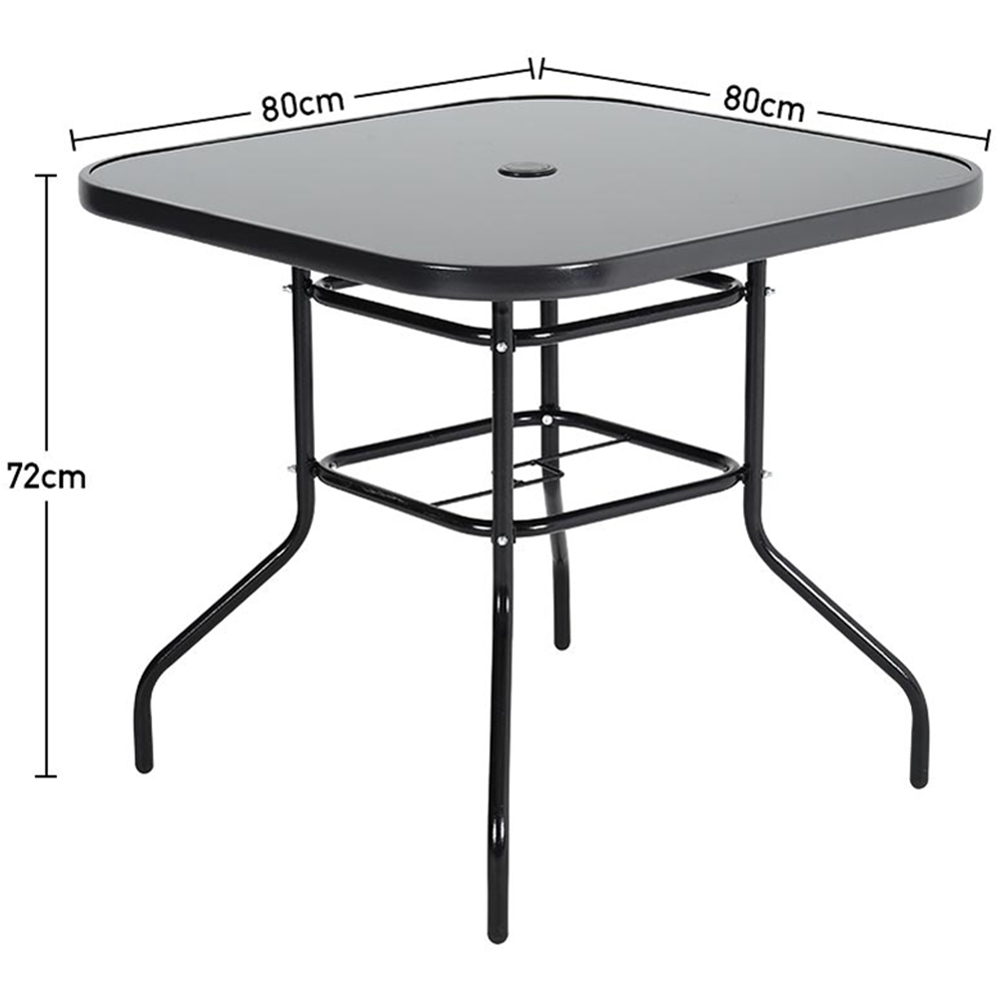 Living and Home Wicker 4 Seater Black Square Patio Set Image 9