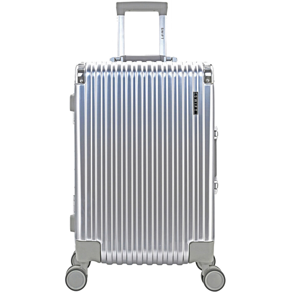 Swift Blaze Hard Shell Luggage Silver Large Image 2