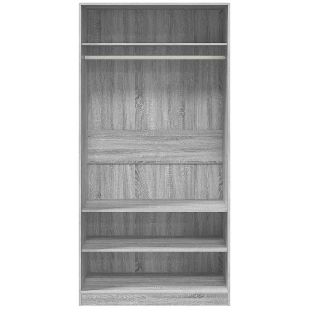 vidaXL 4 Shelf Grey Engineered Wood Open Wardrobe Image 4