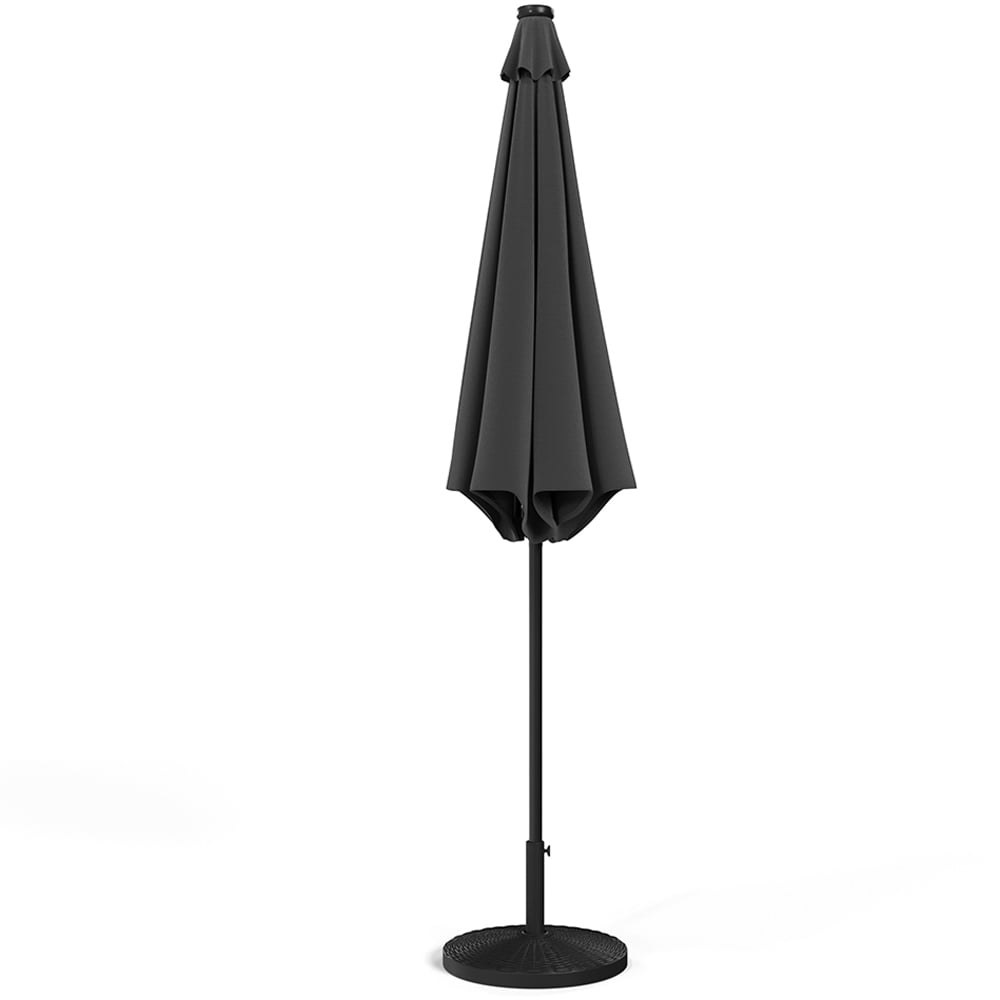 Living and Home Dark Grey 24 LED Crank Lift Garden Parasol with Resin Base 3m Image 3