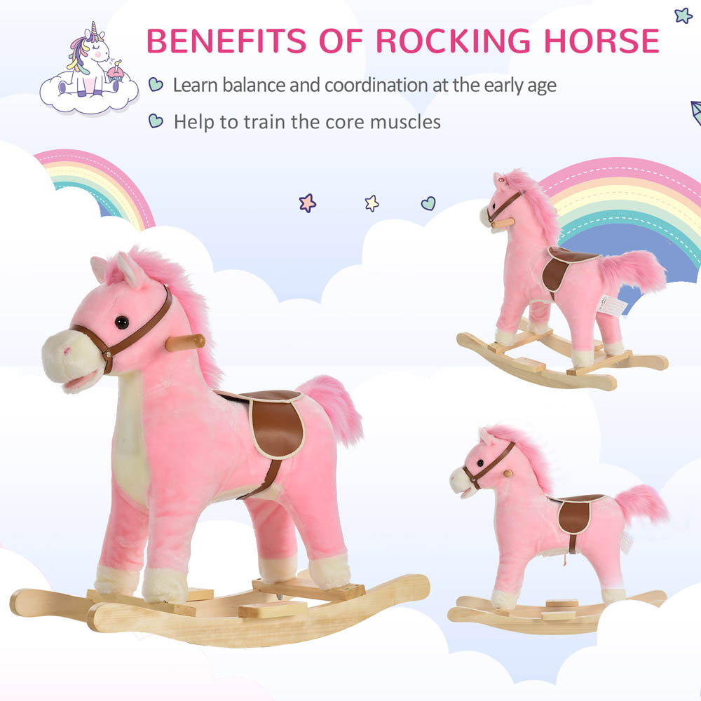 Tommy Toys Rocking Horse Pony Toddler Ride On Pink Image 4