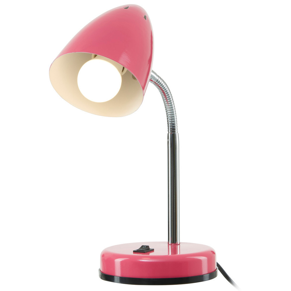 Premier Housewares Pink Gloss Desk Lamp Image 2