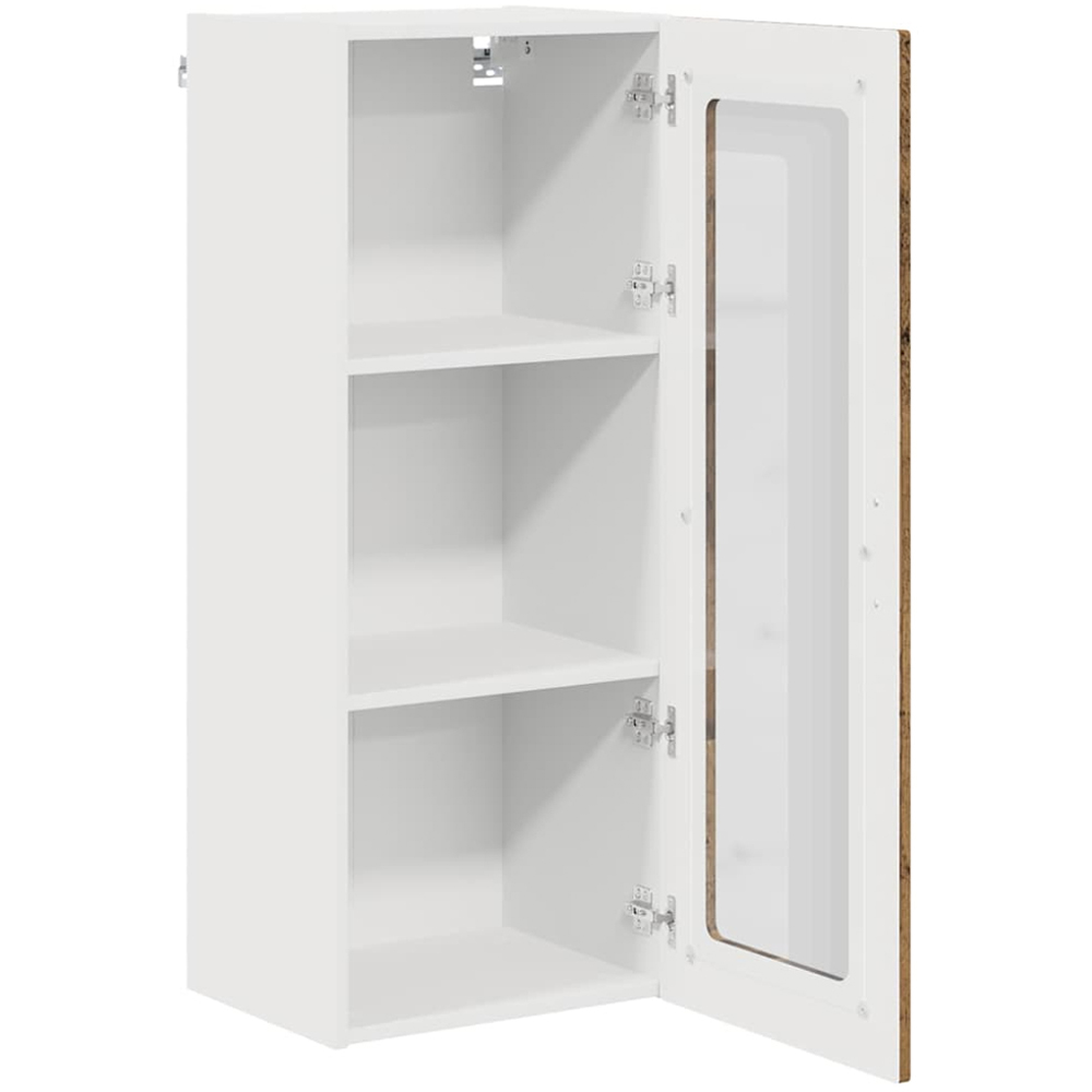 vidaXL Single Glass Door Smoked Oak Kitchen Wall Cabinet Image 5