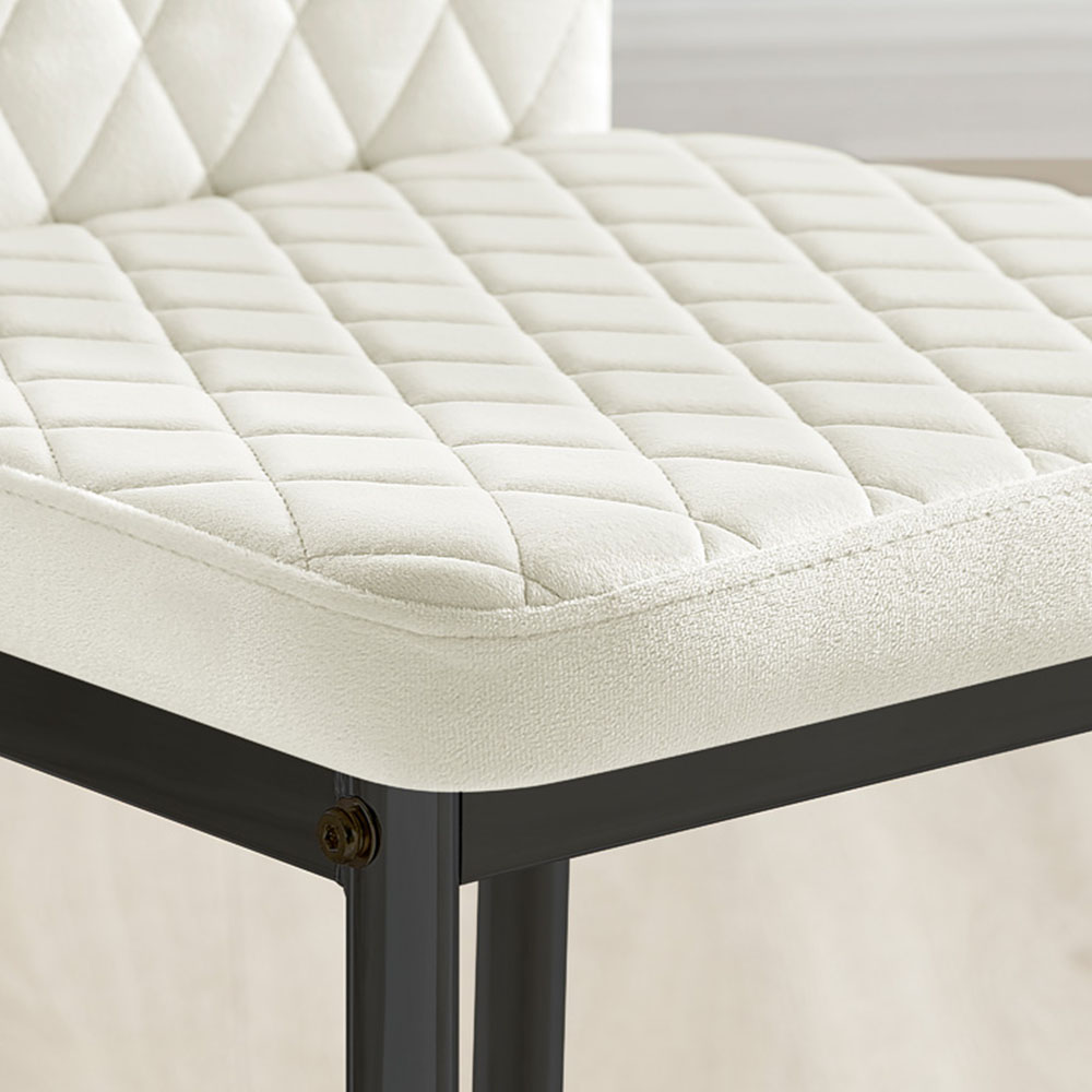 Furniturebox Arona Valera 4 Seater Round Dining Set Cream and Black Image 9