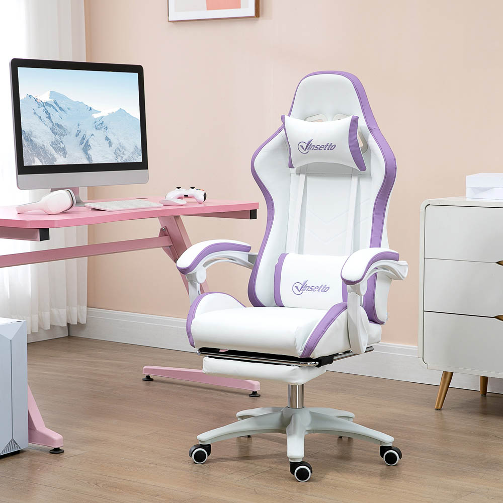 Portland Purple PU Leather Recliner Gaming Chair Image 1