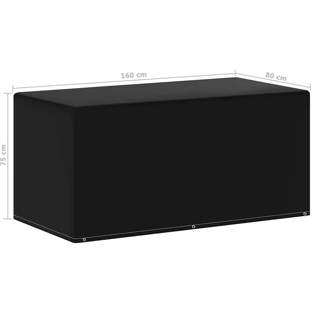 Walplus Black Polyethylene Garden Furniture Cover 160 x 80 x 75cm Image 5