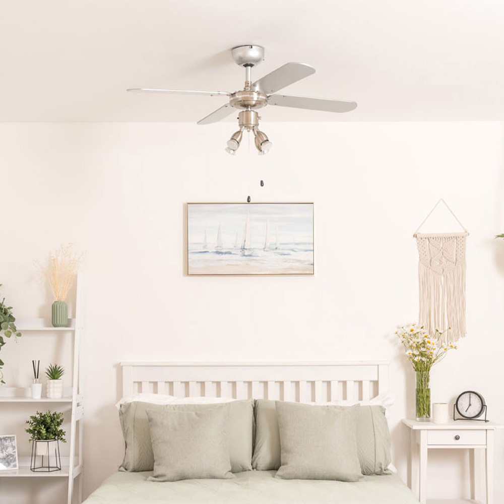 ValueLights Scimitar Ceiling Fan with Spotlights 42 inch Image 2