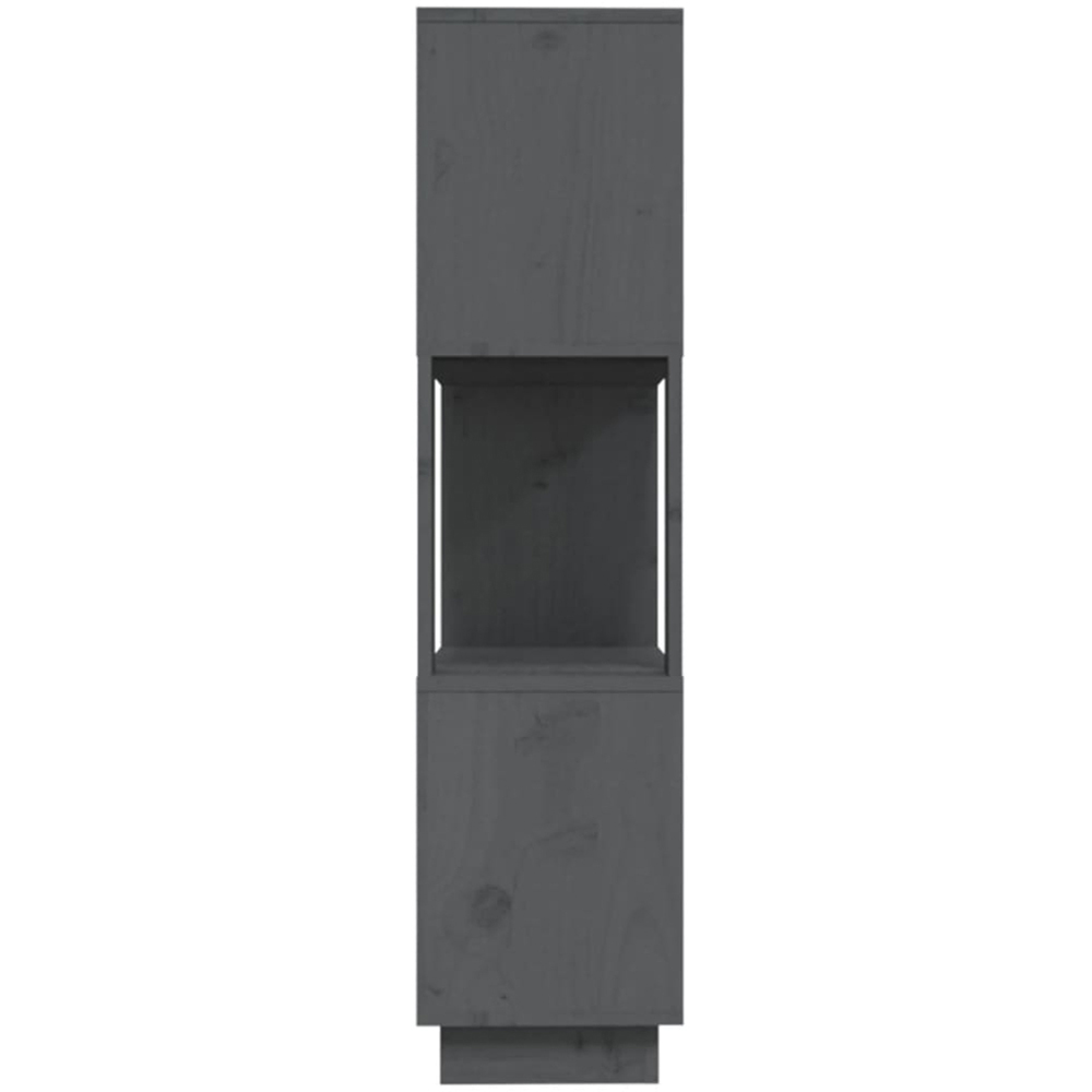 vidaXL 3 Shelf Grey Solid Pine Wood Bookcase Image 5