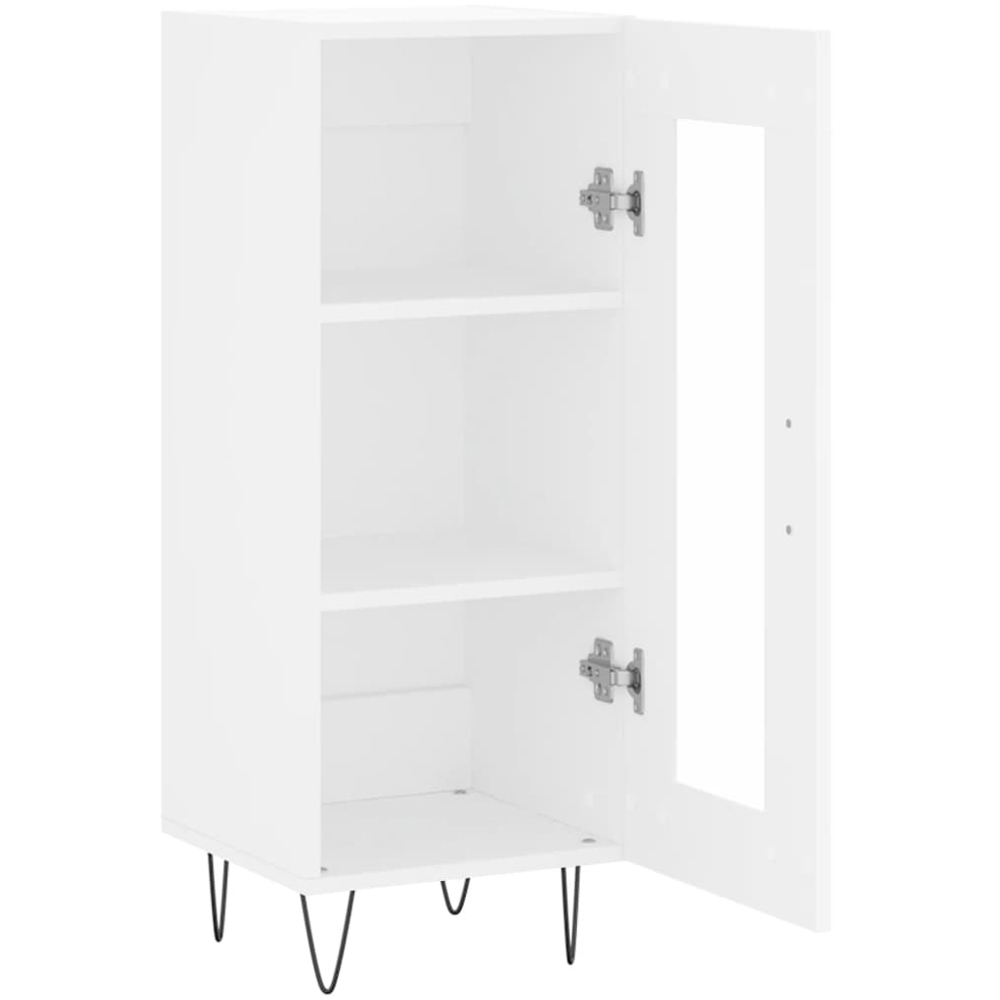 vidaXL Single Glass Door White Slim Sideboard Image 6