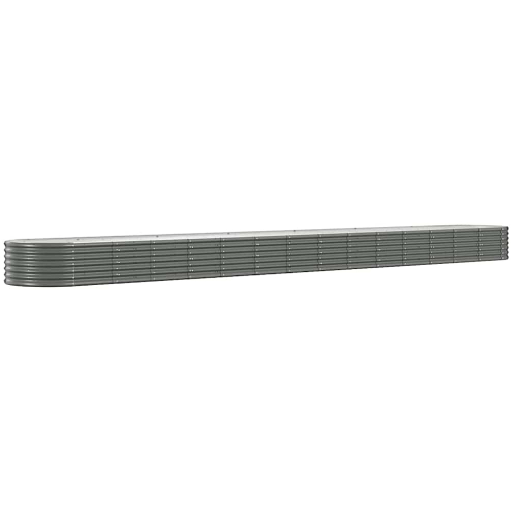 vidaXL Grey Galvanised Steel Raised Garden Bed 36 x 80 x 620cm Image 1