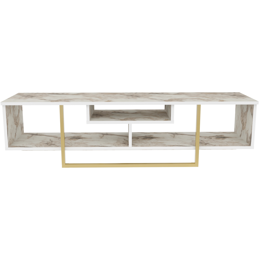 Decorotika Asal 3 Shelf Ephesus and Gold Modern TV Unit Image 6