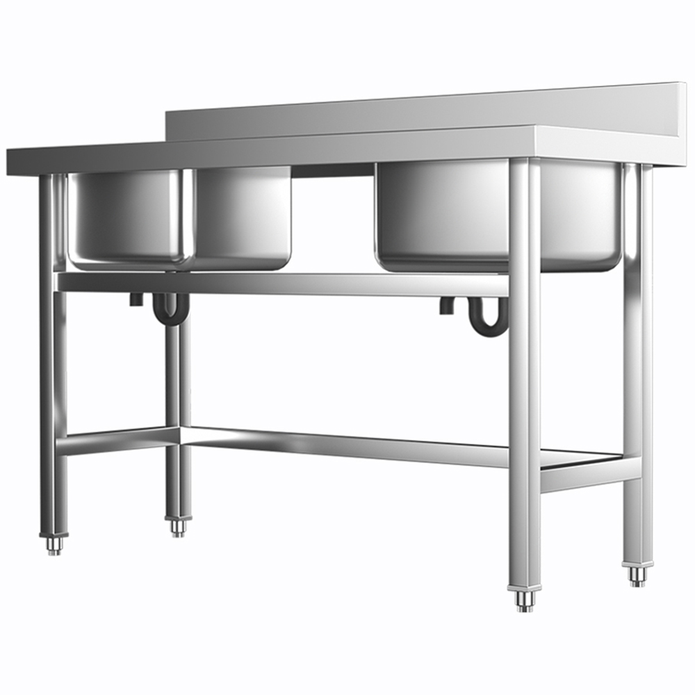 Living and Home 2 Compartment Stainless Steel Commercial Kitchen Sink Image 5