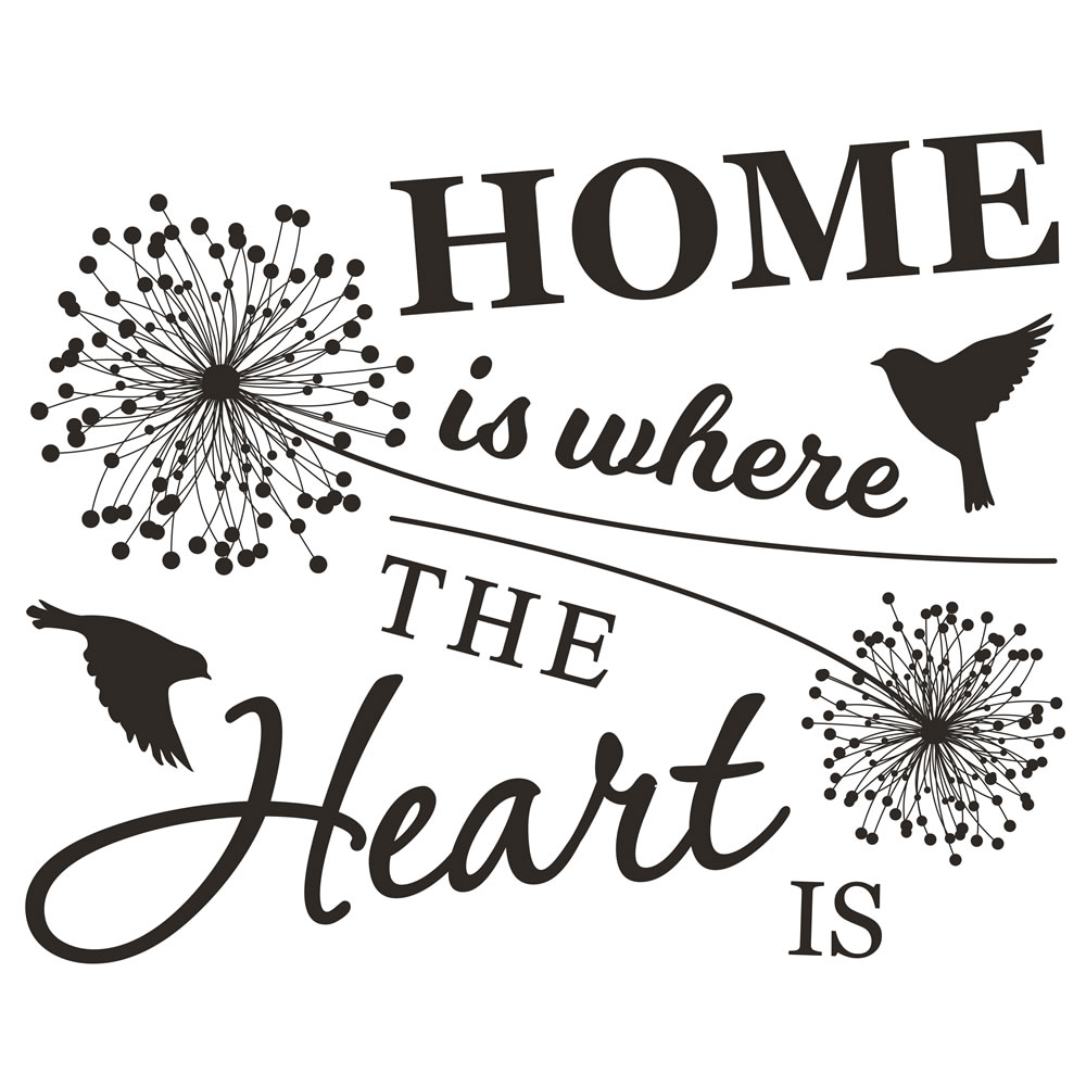 Wilko Wall Stickers Home Is Where The Heart Is Image 1