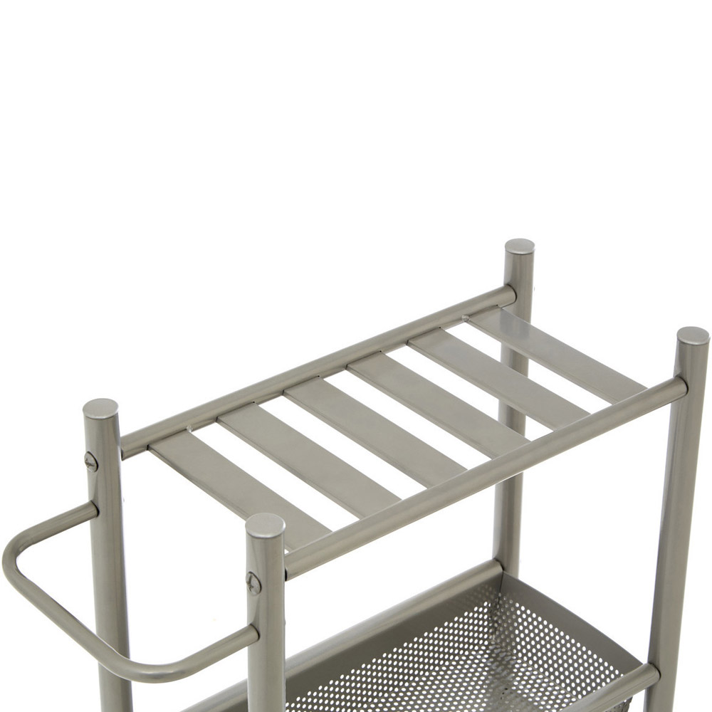 Dara 4-Tier Nickel Trolley with Two Baskets Image 7