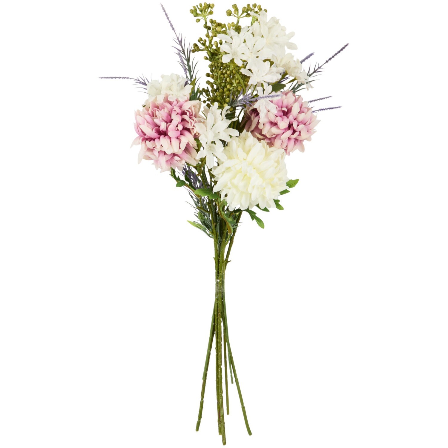 Artificial Lavender and Pompom Bouquet Image 1