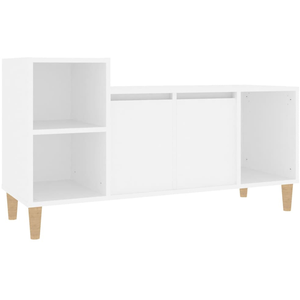 vidaXL 2 Door 3 Shelf White TV Cabinet Image 2