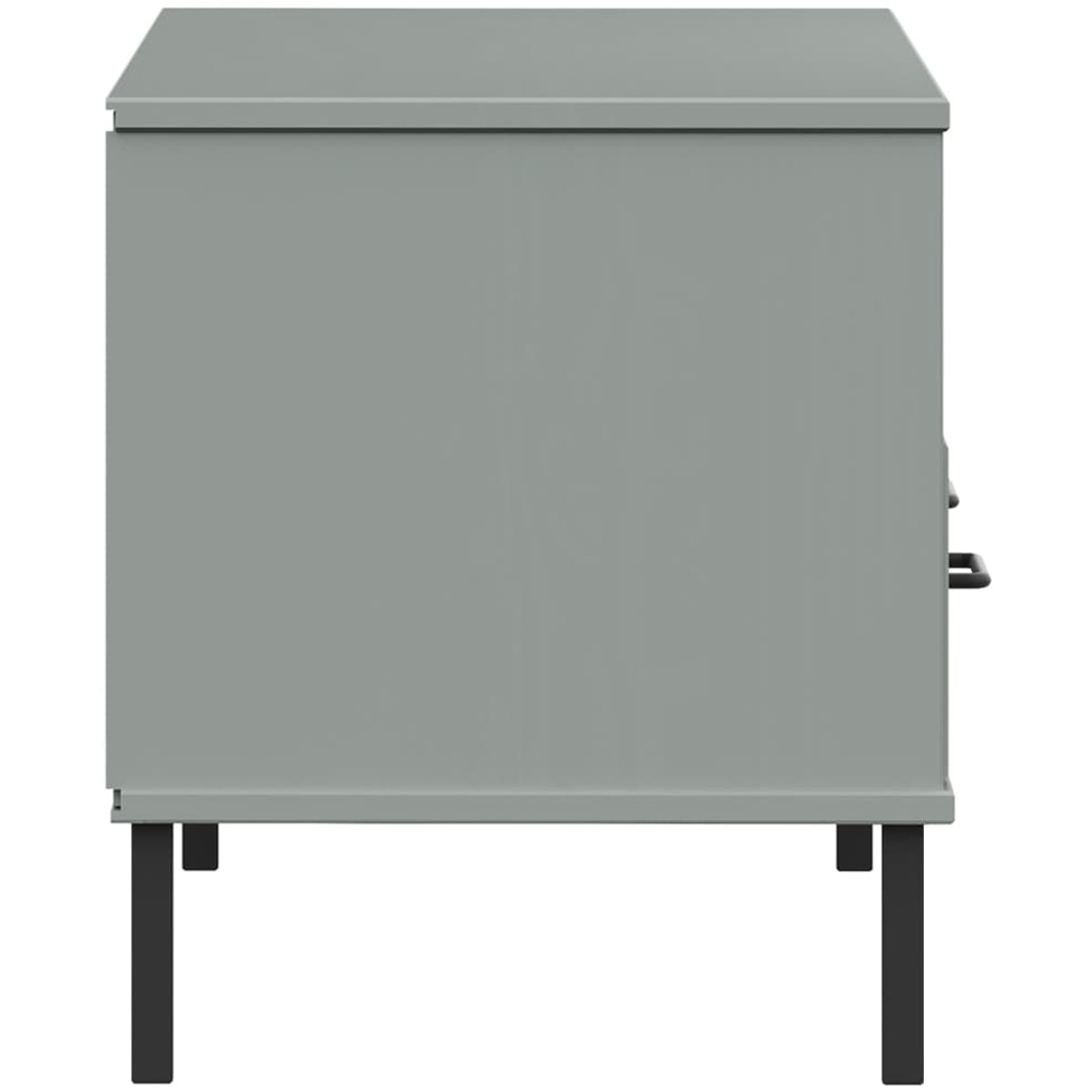 vidaXL Single Shelf 2 Drawer Grey Solid Pine Wood TV Cabinet Image 6