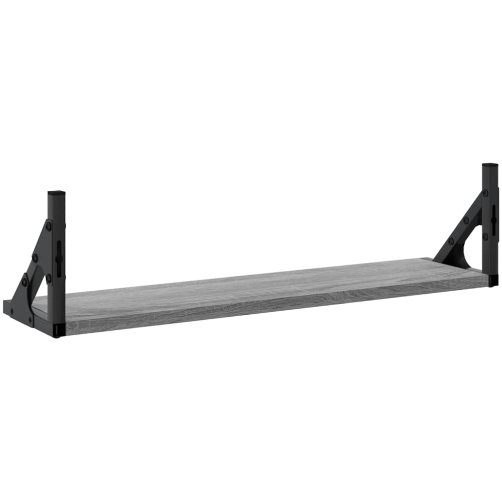 vidaXL 60cm Set of 2 Grey Sonoma Floating Wall Shelf Image 6