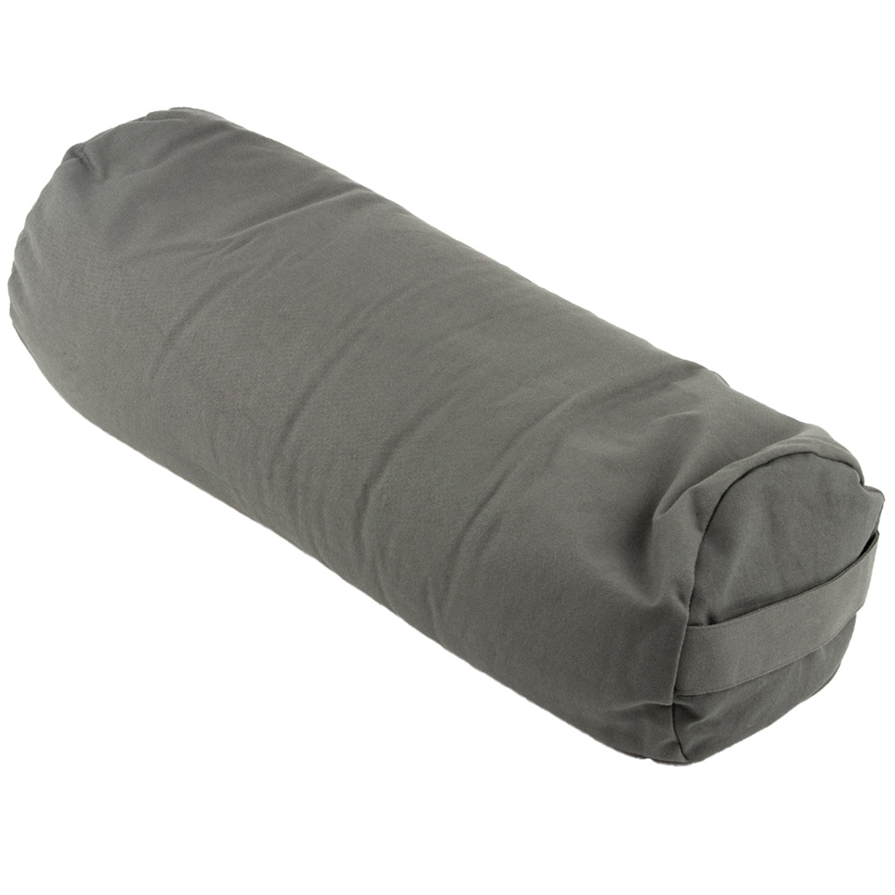 Myga Grey Yoga Buckwheat Support Bolster Pillow Image 1
