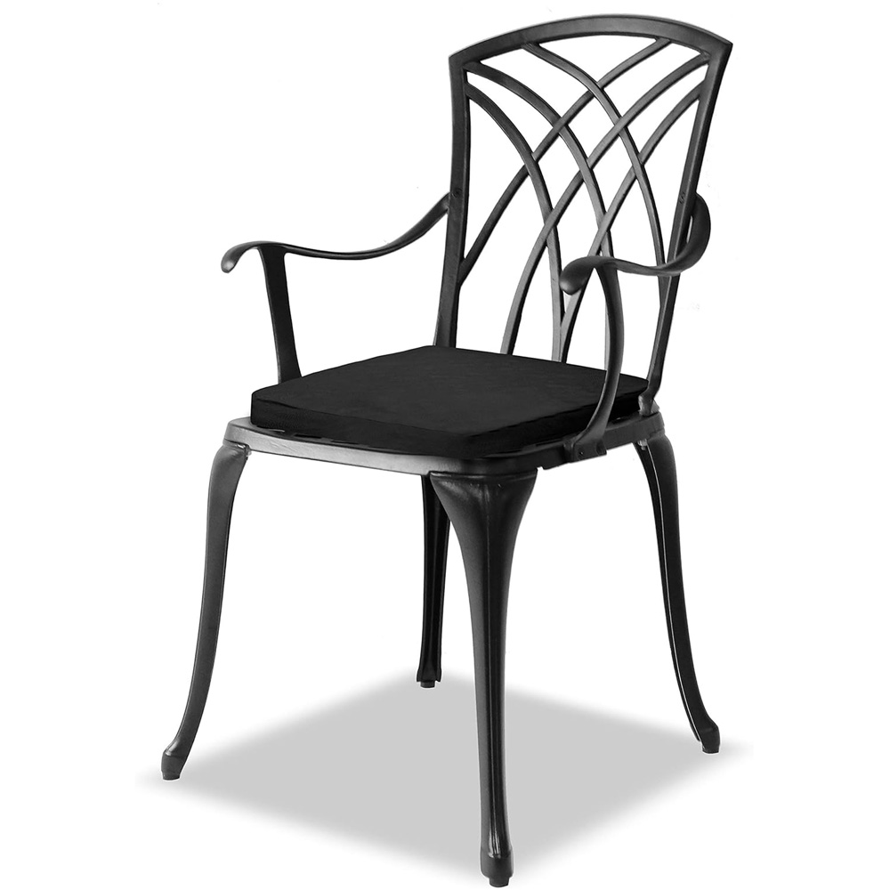 Centurion Oshowa 2 Seater Black Cast Aluminium Garden Bistro Set with Cushions Image 8