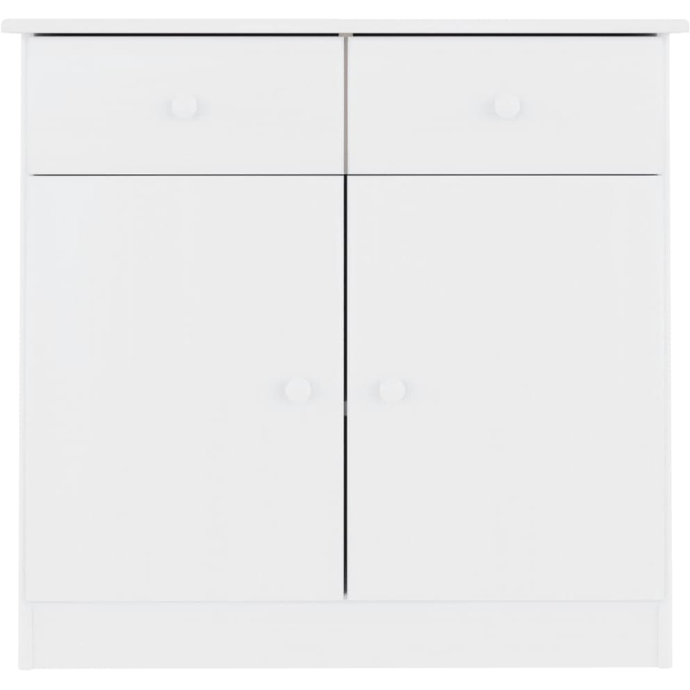 vidaXL Alta 2 Door 2 Drawer White Solid Pine Wood Sideboard Image 3