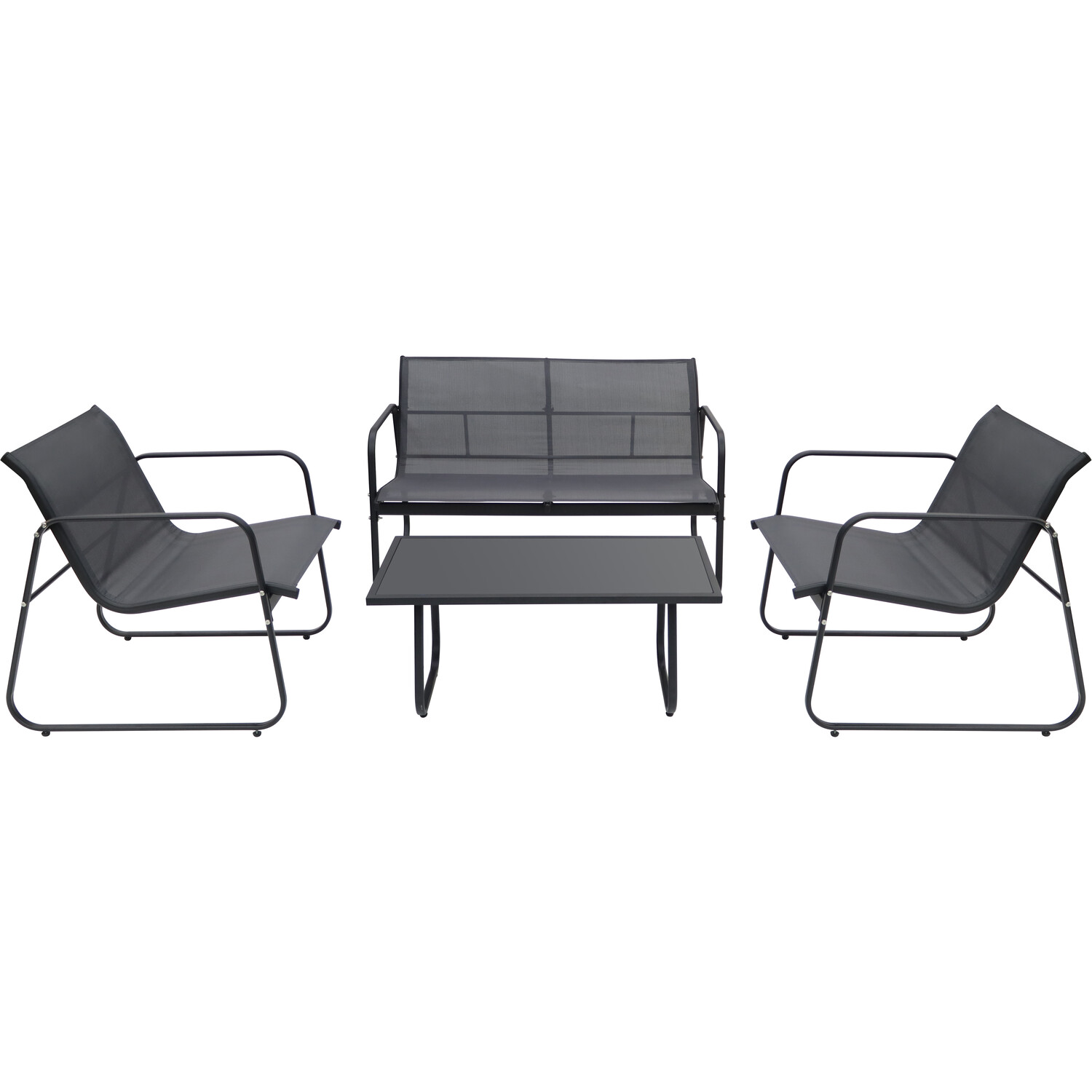 Turin 4 Seater Grey Textilene Sofa Lounge Set Image 2