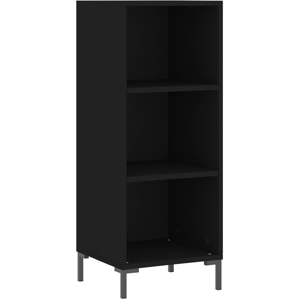 vidaXL 3 Shelf Black Wooden Sideboard Image 2