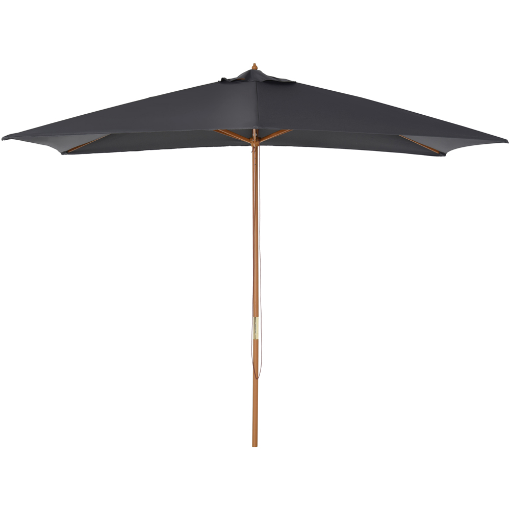 Outsunny Dark Grey Wooden Parasol 3 x 2m Image 1
