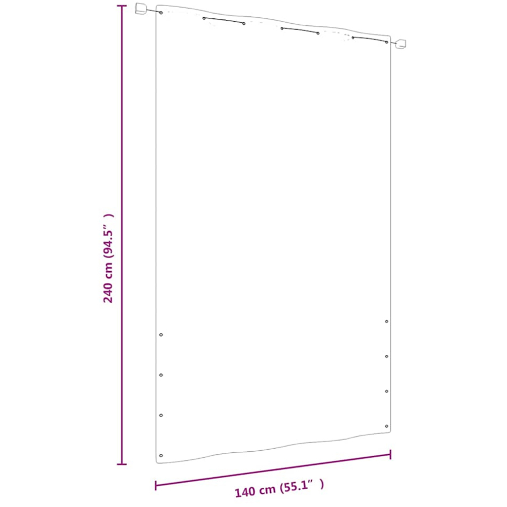 vidaXL 140 x 240cm Red Oxford Fabric Balcony Privacy Screen Image 5