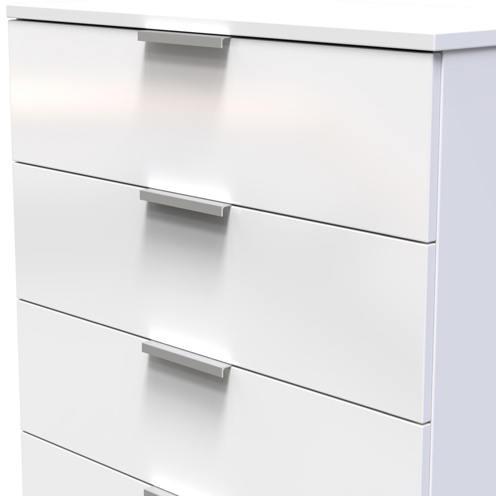 Crowndale Plymouth 5 Drawer White Chest Ready Assembled Image 5