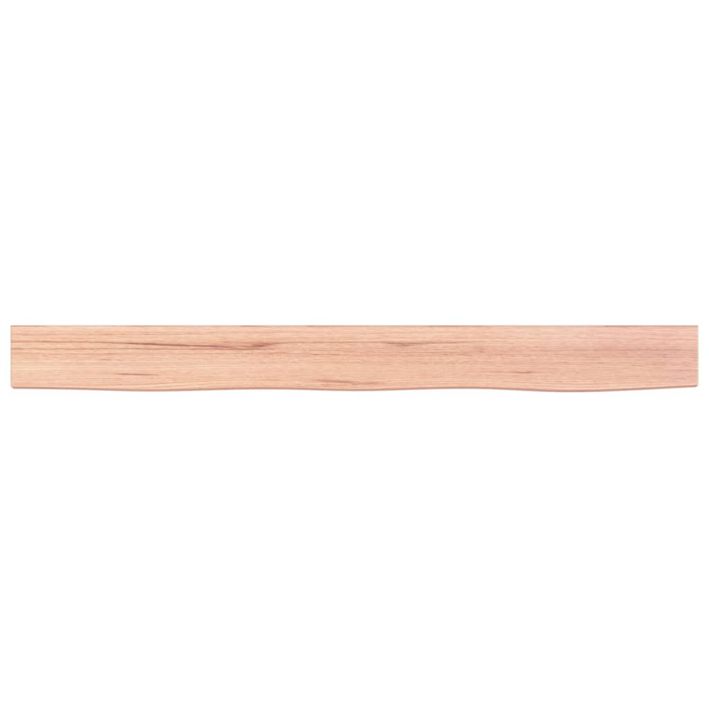 vidaXL 100cm Light Brown Treated Solid Oak Wood Floating Wall Shelf Image 2