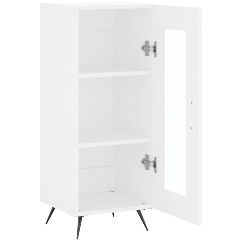 vidaXL Single Glass Door White Sideboard Image 6
